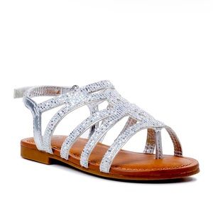 Toddler girl shinny silver sandals